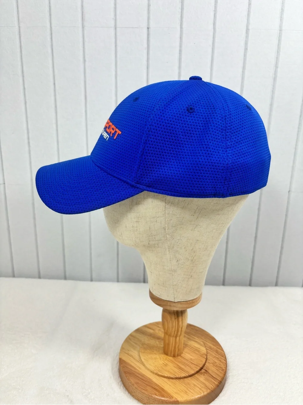 Ralph Lauren Polo Sport Royal Blue Mesh Baseball Cap with Orange Logo Size M/L